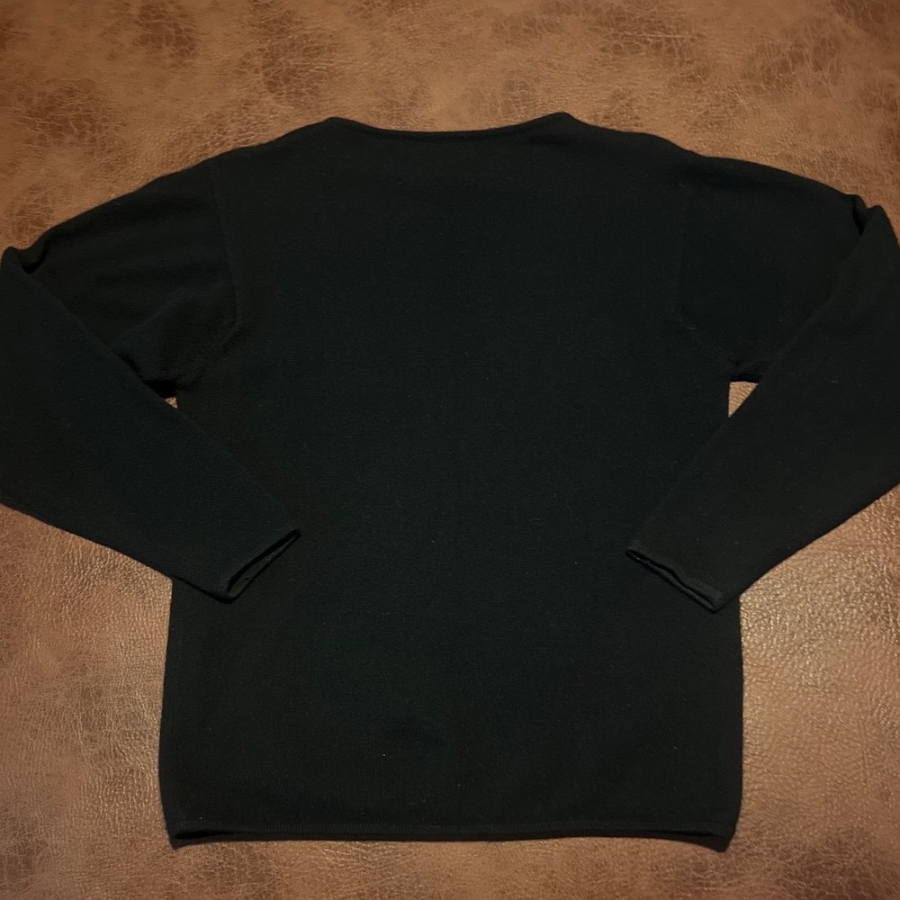 Country Shop Cashmeres Black 100% Pure Cashmere Boat Neck Sweater Womens Small